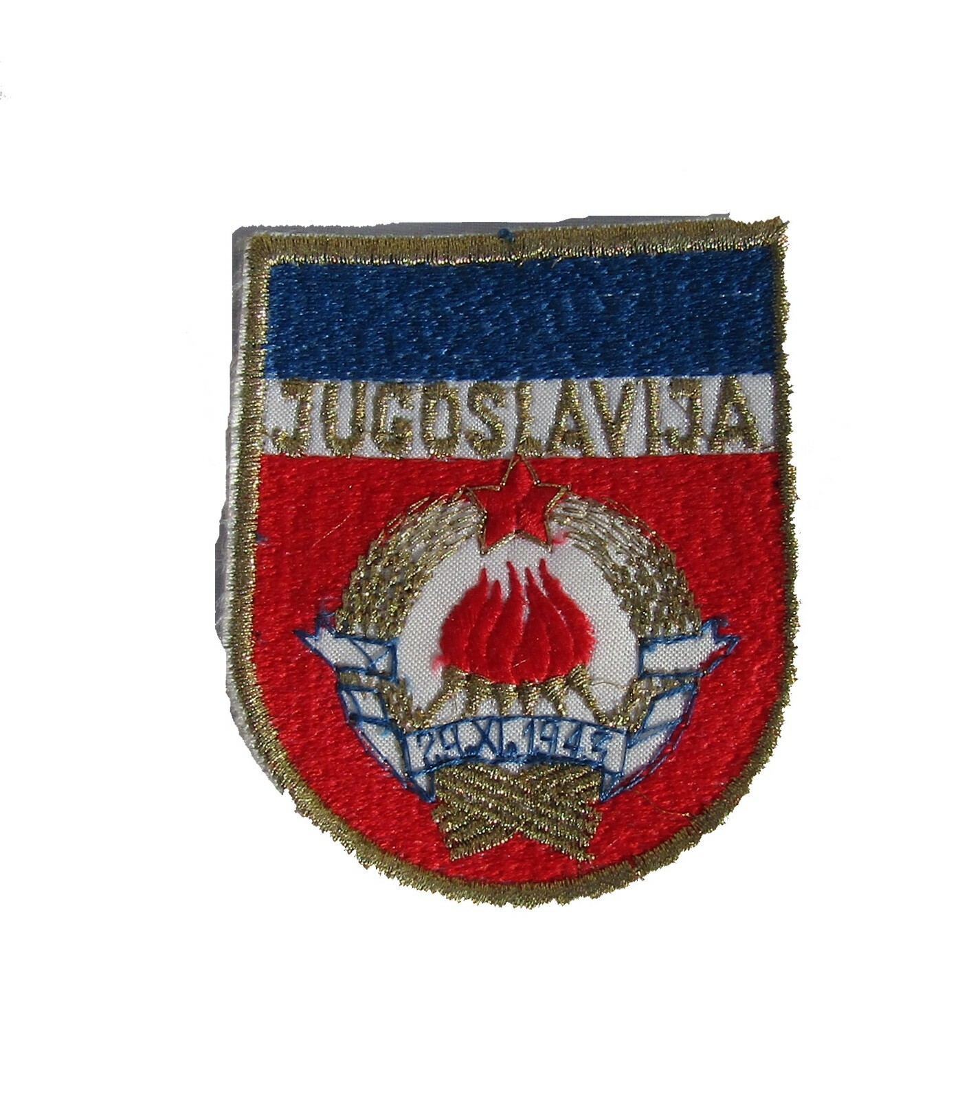 Yugoslav Sleeve Patch with  Coat of Arms and JUGOSLAVIJA