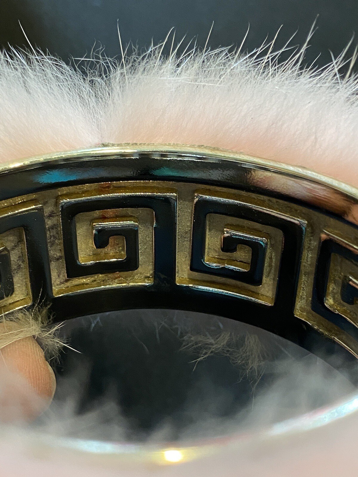 Artisan Soft Pink Mink Bangle Bracelet Silver Tone