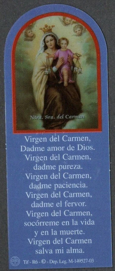 Holy card de la Virgin del Carmen santino image pieuses estampa