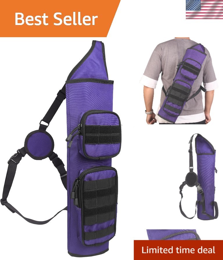 Purple Archery Quiver Bag with Molle System - 21in Adjustable Comfort