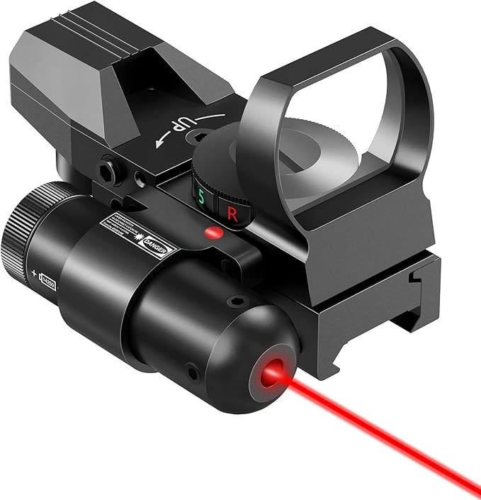 1X22X33 Reflex Sight Red Green Dot 4 Reticle Optics with Laser Pressure Pad