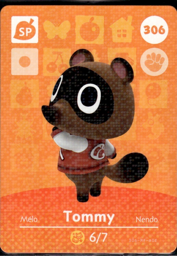 306 Tommy Amiibo Card 306 Series 4 Animal Crossing Nintendo Switch NA Region