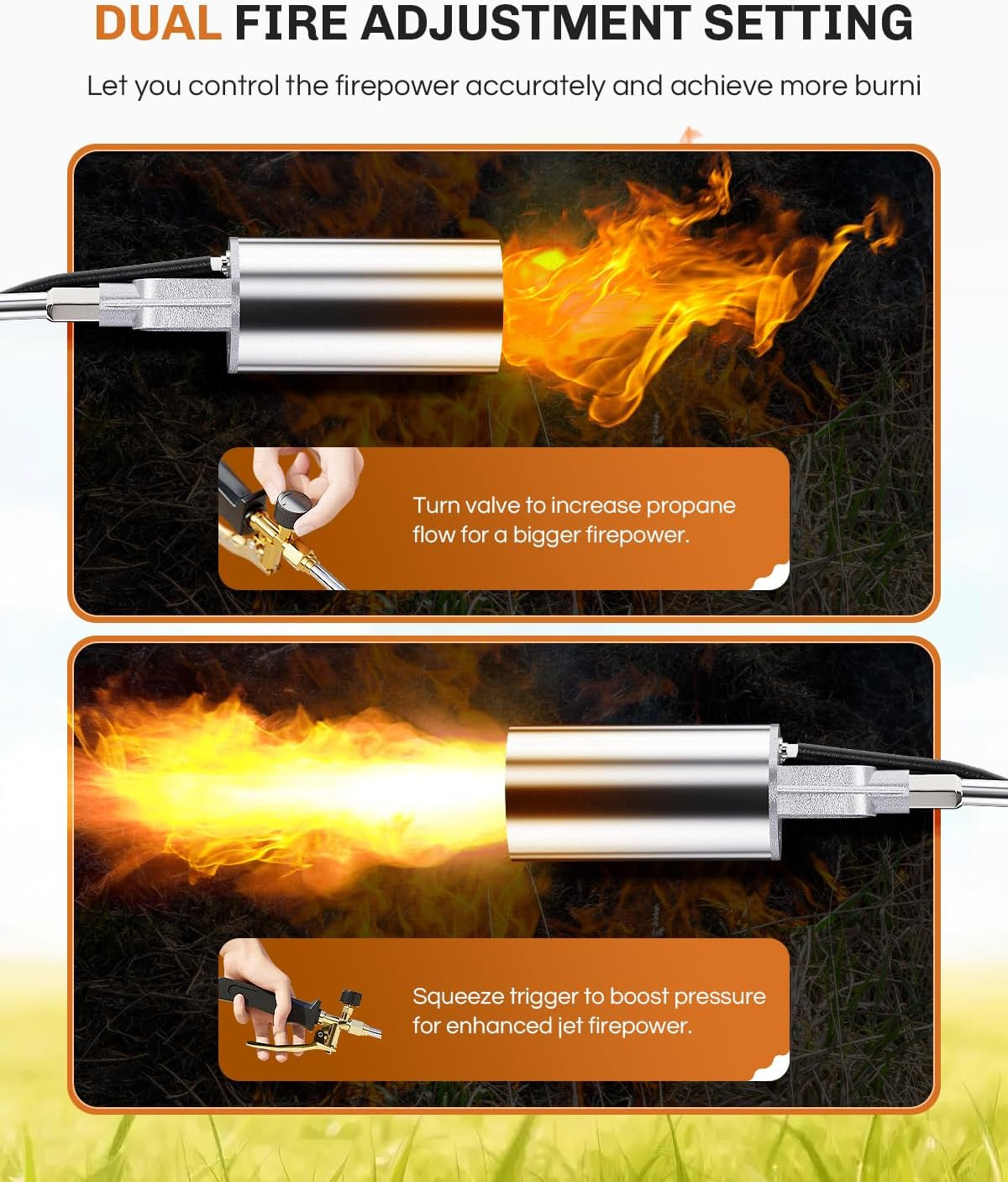 Propane Torch Weed Burner, Weed Torch 340,000 BTU Flamethrower with POL 11.5FT H