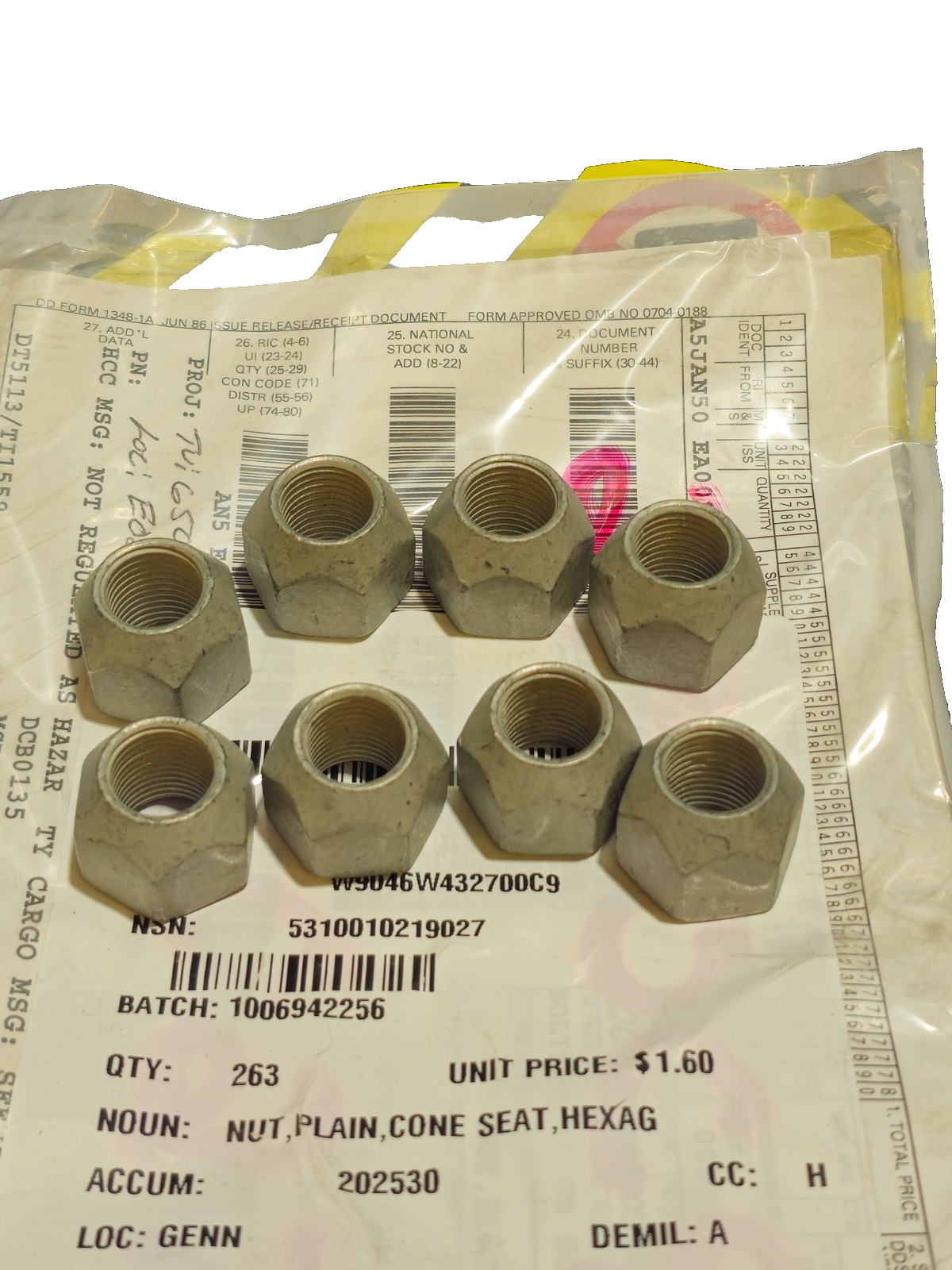 8 Lug Nut Plain Cone Seat Hmmwv M998 Wheel .562"-18 12339403 5310-01-021-9027