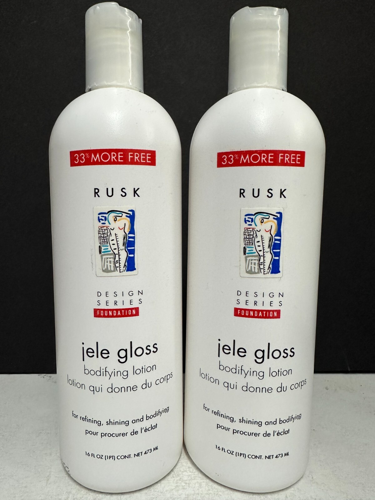 Rusk Design Series Jele Gloss Bodifying Lotion Refining, Shining -2 Pack/16 floz