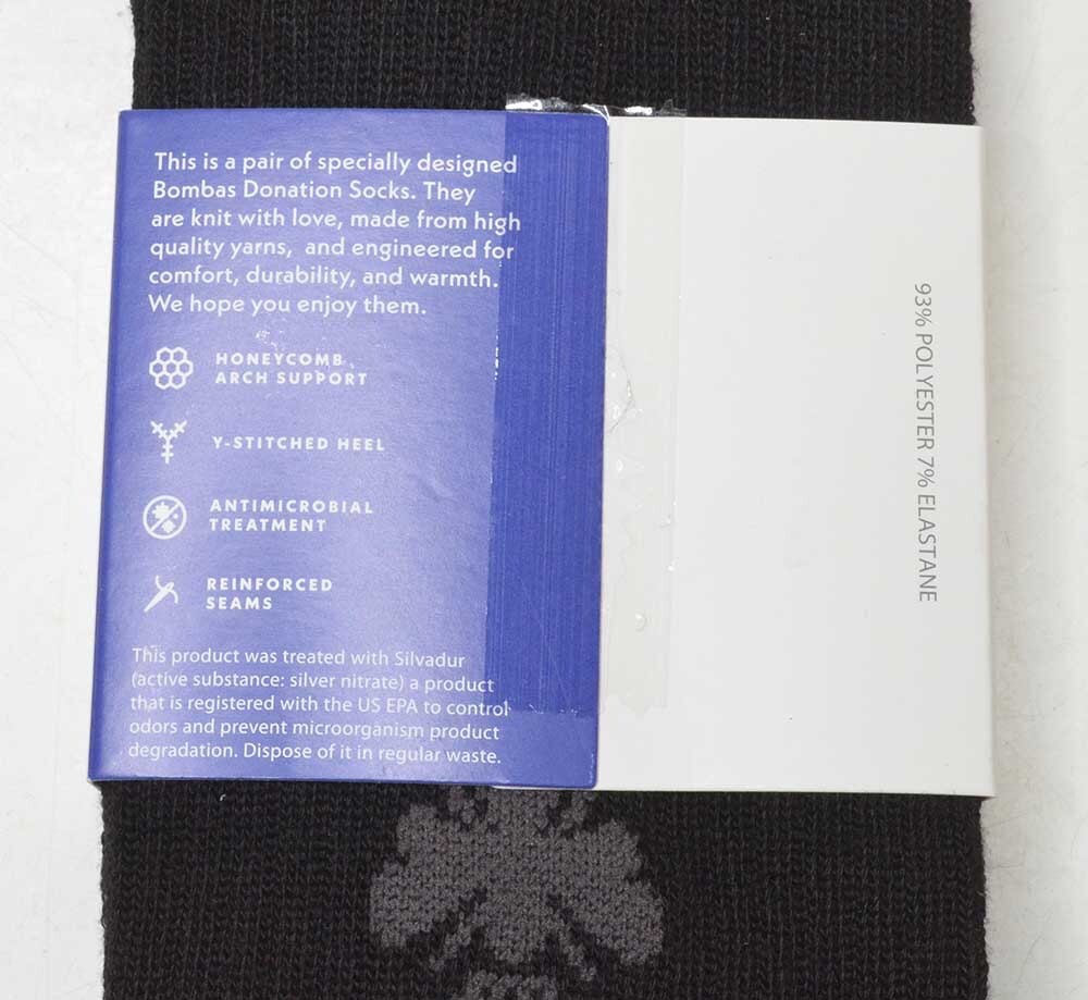 4 Pair - New Bombas Mid-Calf Crew Socks Mens/Women Unisex Large - Black - 4 Pack