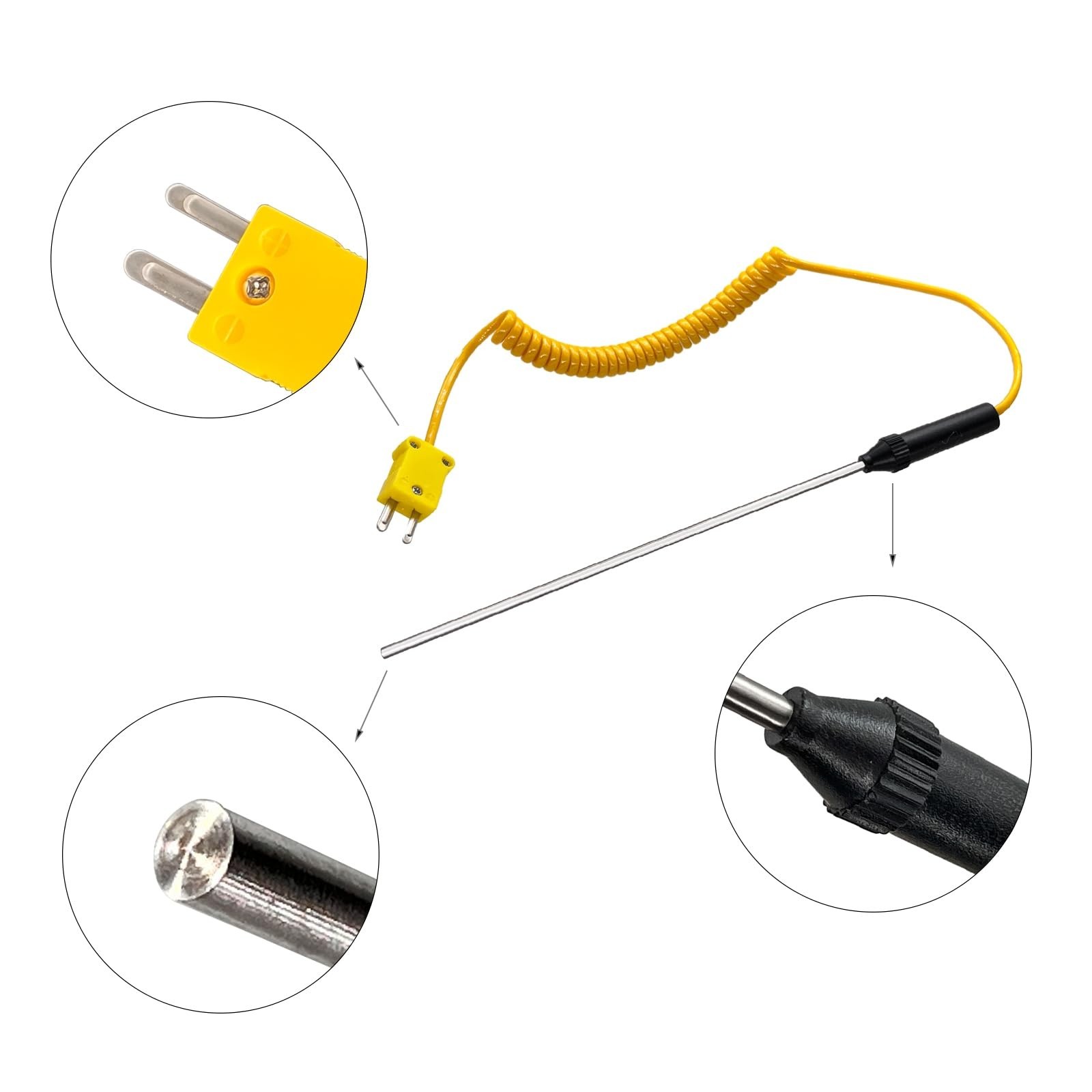 1 Pcs K Type Thermocouple Probe, Handheld Temperature Sensor Thermocouple Pro...