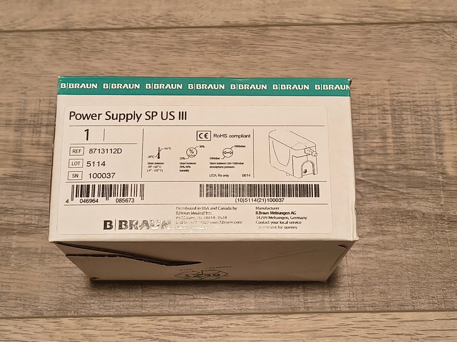 B Braun Power Supply SP US III  Ref. 8713112D - NEW