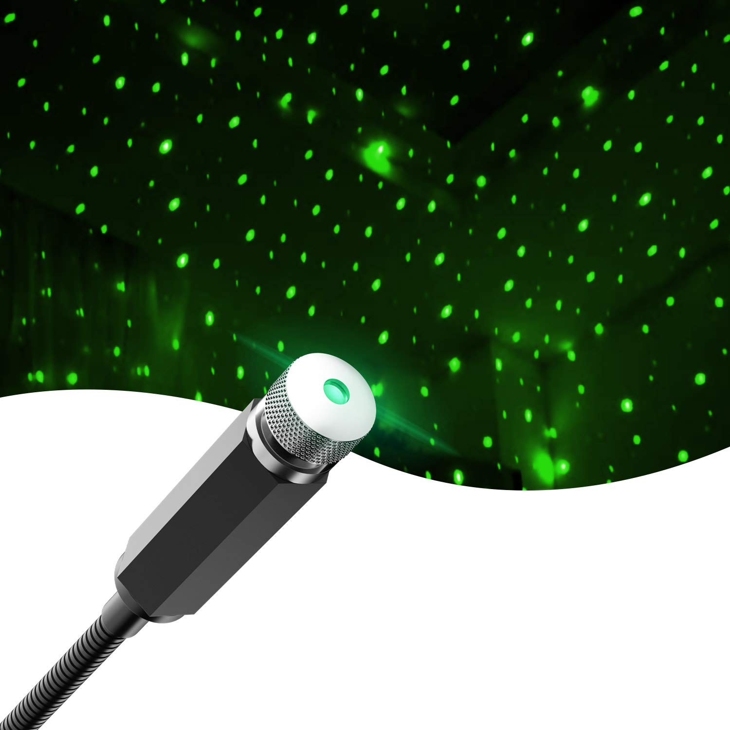 ROLEES Star Projector Night Light Adjustable Romantic Galaxy Mini, Green
