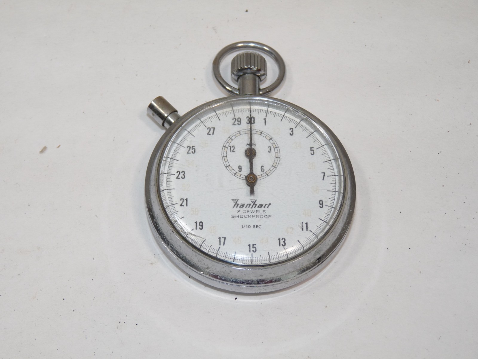 Vintage Hanhart Lever 7 Jewel 1/10th Sec. Shockproof Stopwatch, Germany works