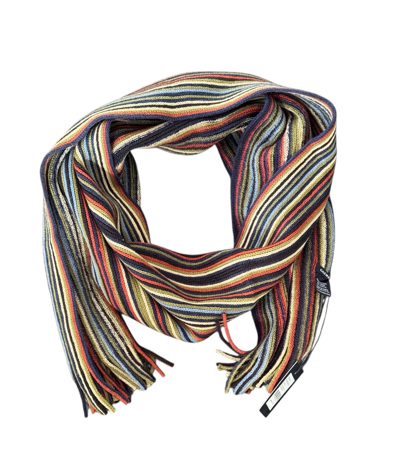 GAZMAN Wool Blend Multi-stripe Scarf, New With Tags!