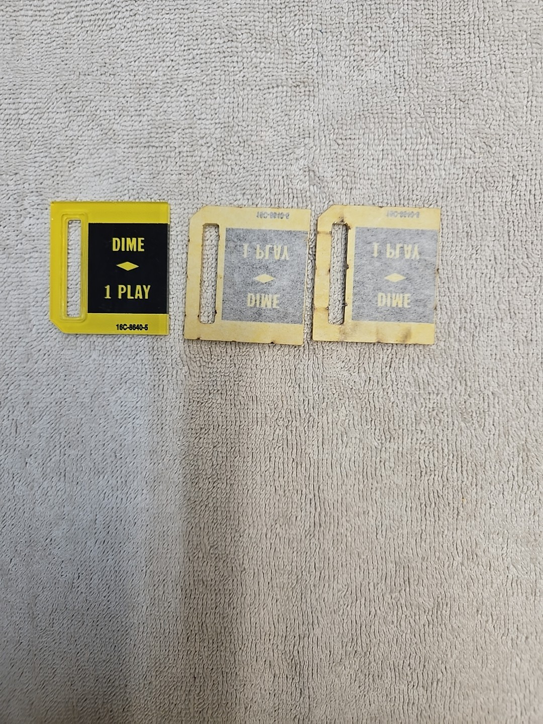 Bally Pinball Coin Entrance Plates. Dime I Play Pinball cabinet Parts. Williams.