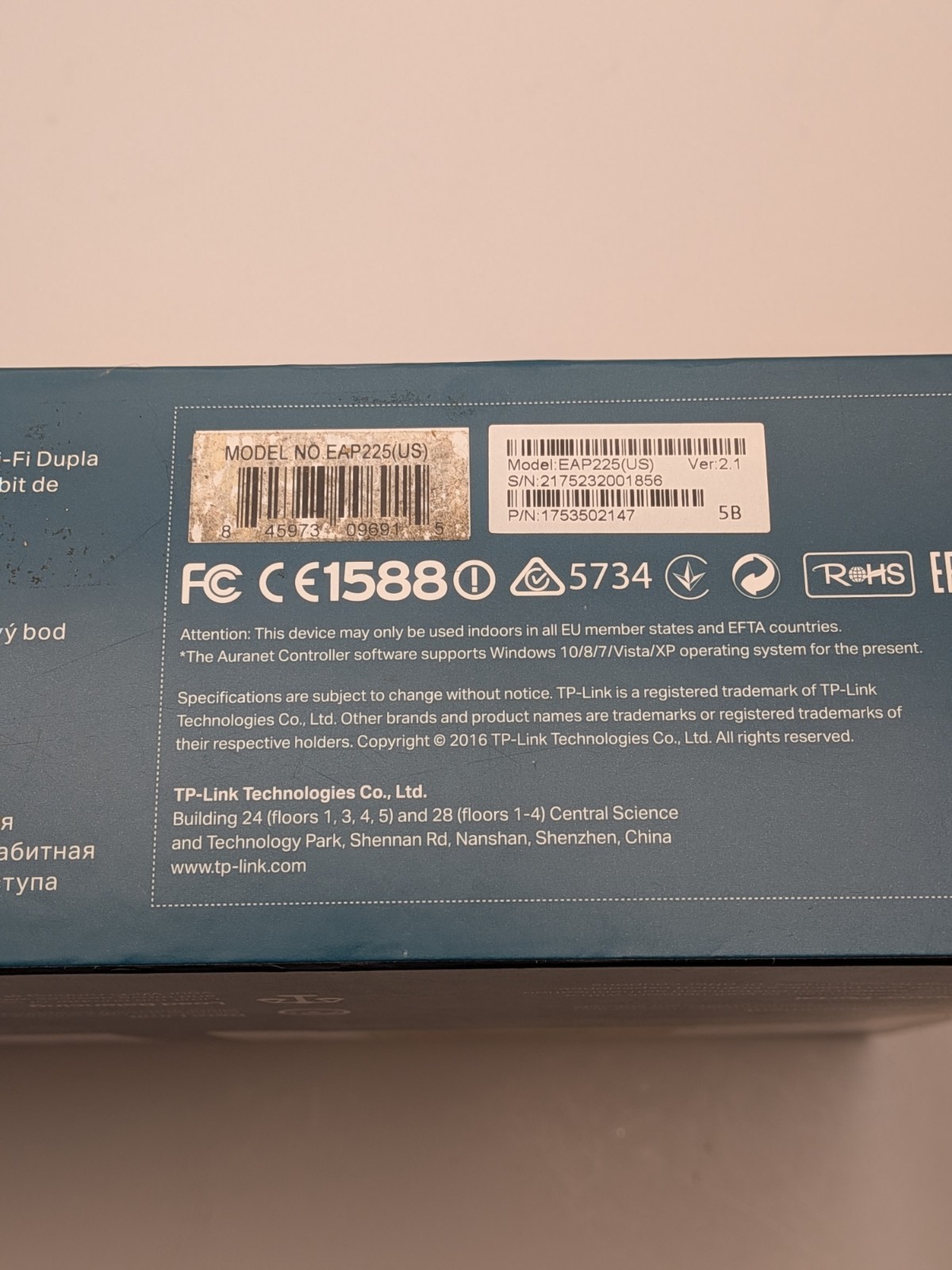 TP-Link AC1200 Wireless Dual Band EAP225(US) Gigabit Ceiling Mount Access Point