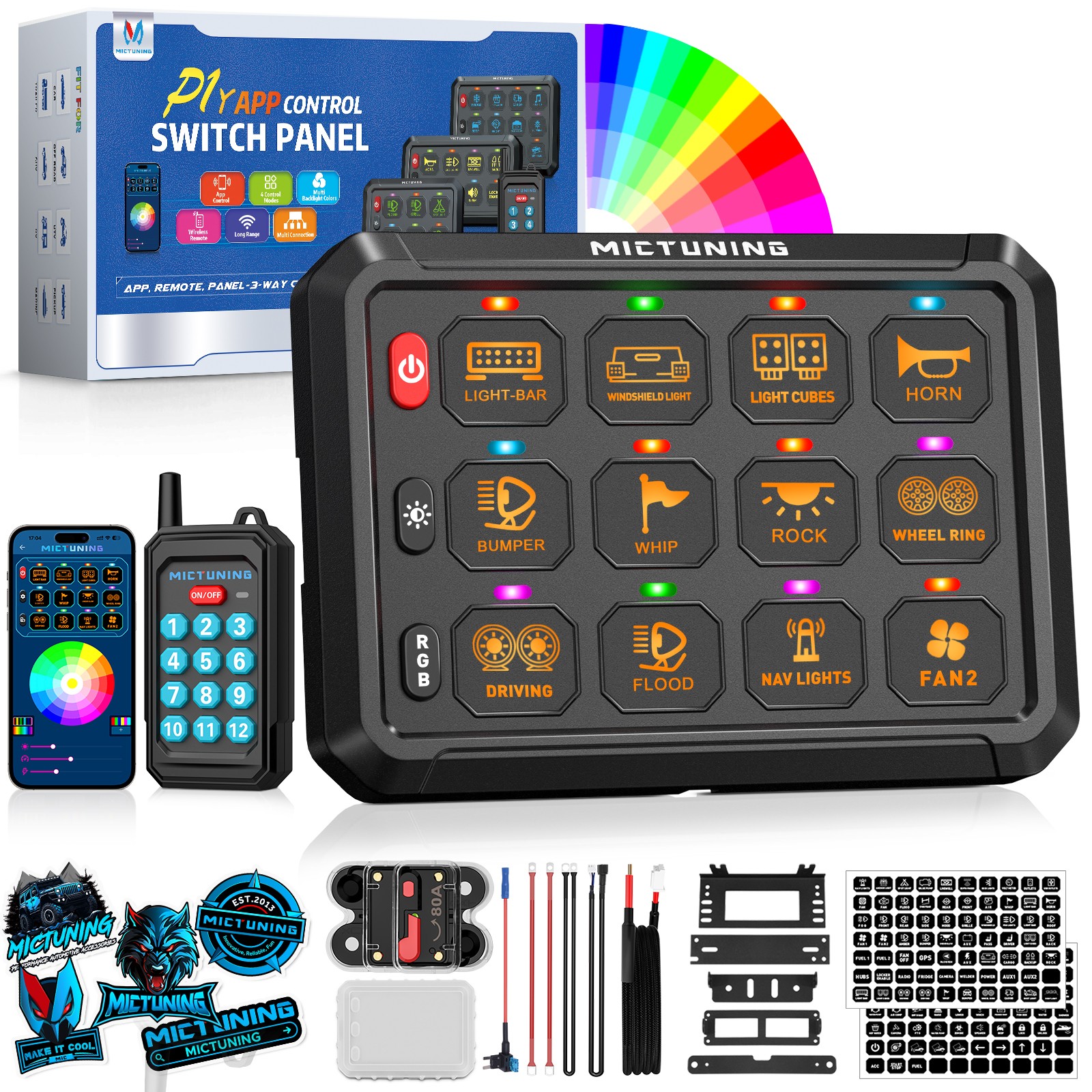 P1Y Switch Panel APP / Wireless Control LED Multifunctional Circuit Relay System