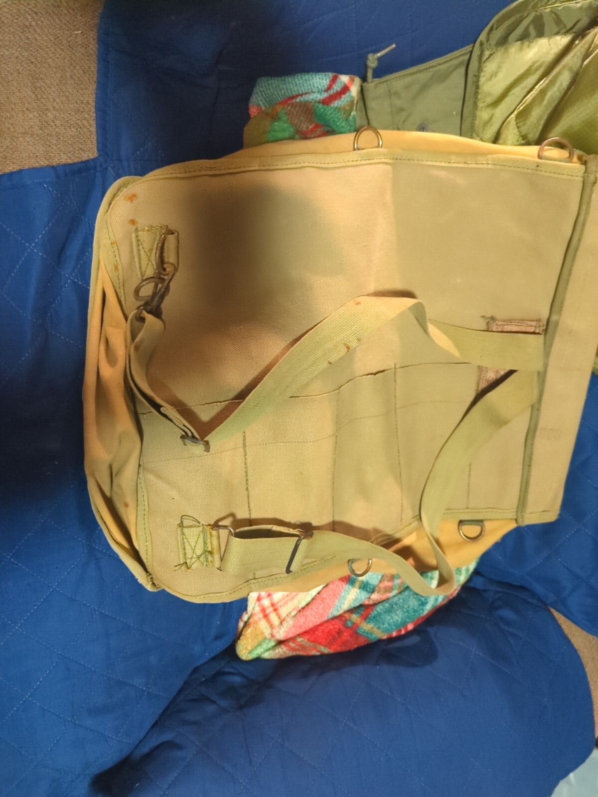 Vintage US Military Bag Roll Tool D-1888 Distressed Pack Gear Case Backpack