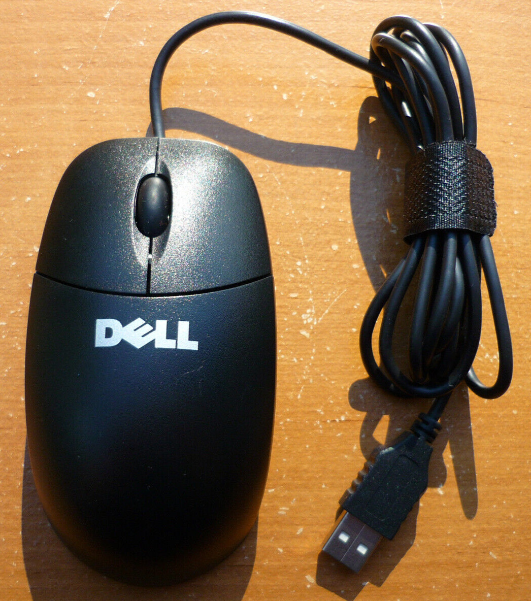 Dell MO56UC USB Wired Mechanical Ball Wheel Mouse BLACK - EXCELLENT CONDITION