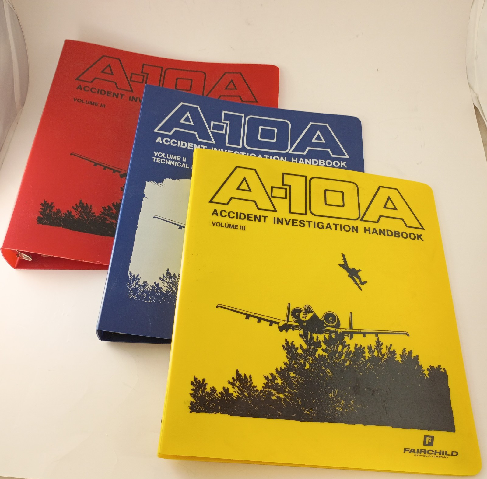 RARE - Fairchild Republic A-10A Warthog - Accident Binders - Set of 3 - Empty -