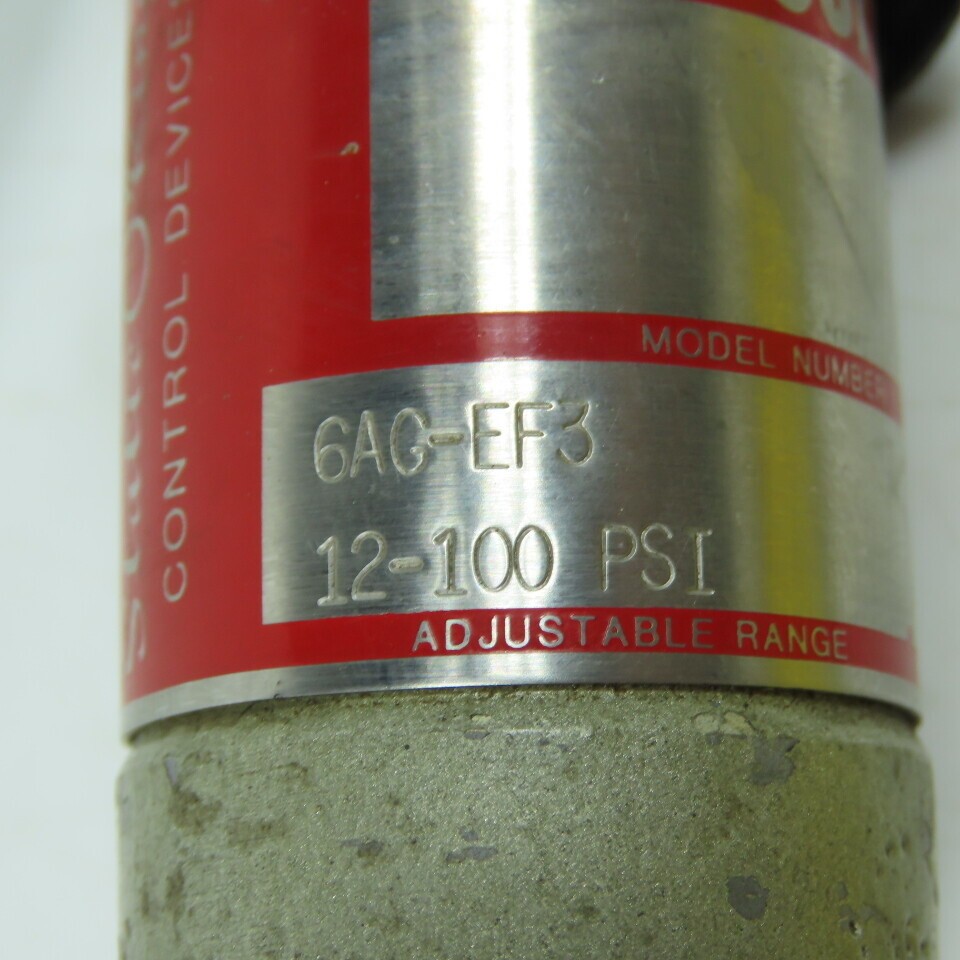SOR Static-O-Ring 6AG-EF3 Pressure Switch 12-100 PSI