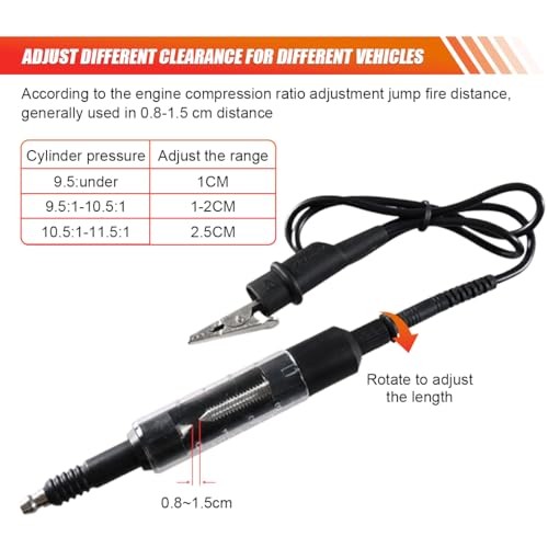 Car Spark Plug Tester Tool, Adjustable Spark Plug Diagnostic Tool with Cable,