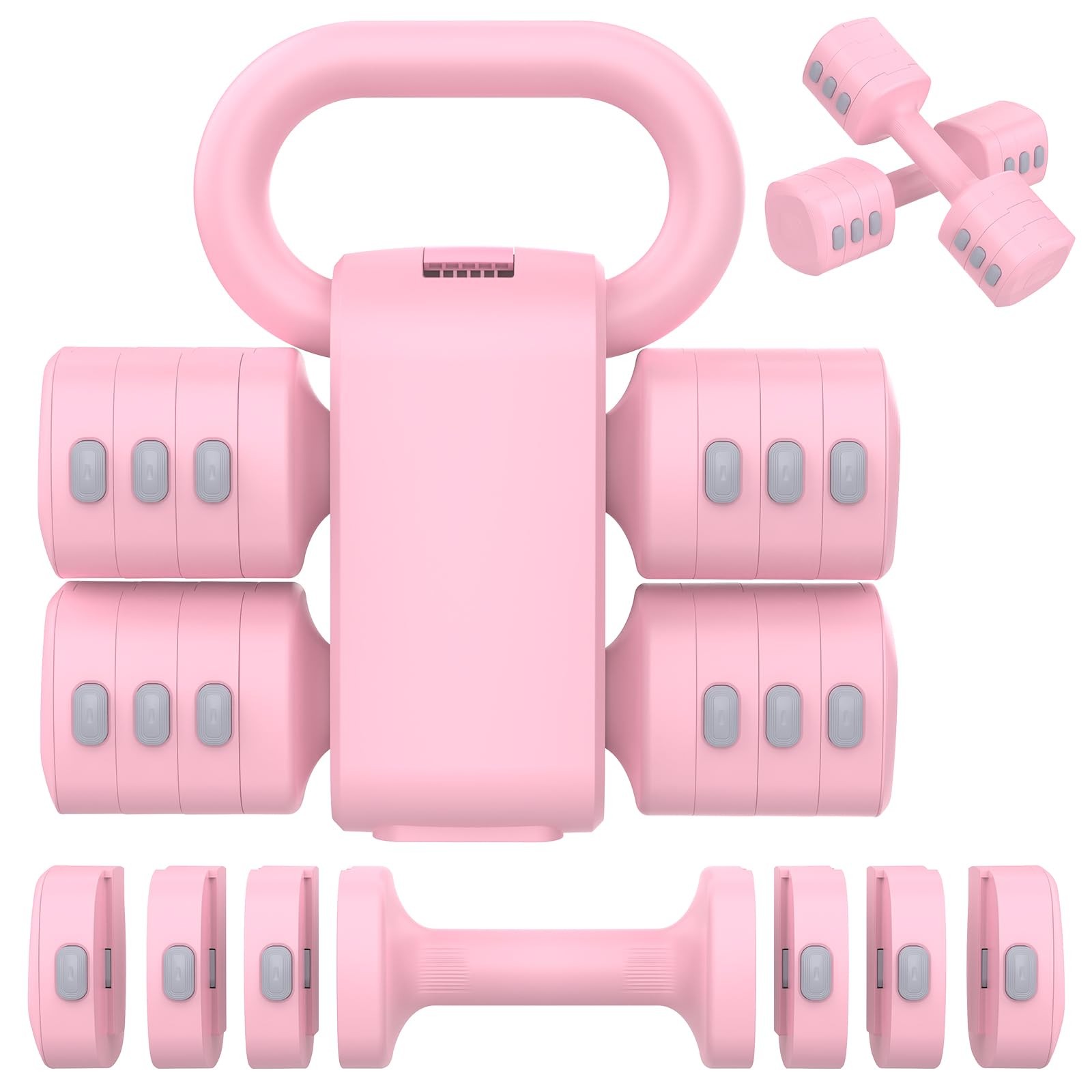 2-in-1 Adjustable Dumbbells Set, 4 Levels Weight Dumbbells Set for Women Men,...