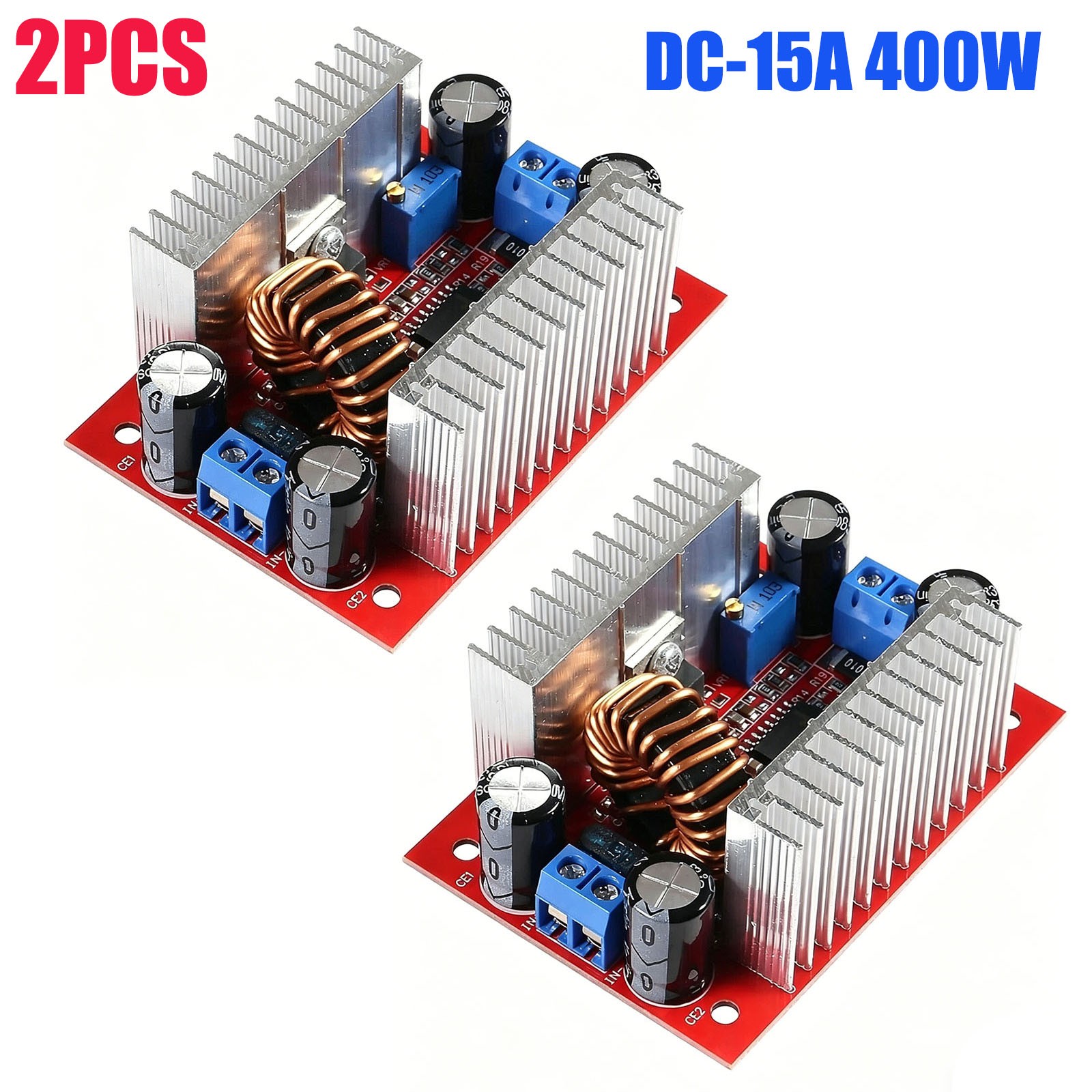 2Pack 400W 15A DC-DC Step Up Boost Voltage Converter Power Supply Module Drive