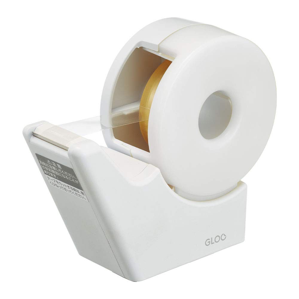 T-GM510W GLOO Tape Cutter, Suction Cup, Handy Type, Small Roll, White