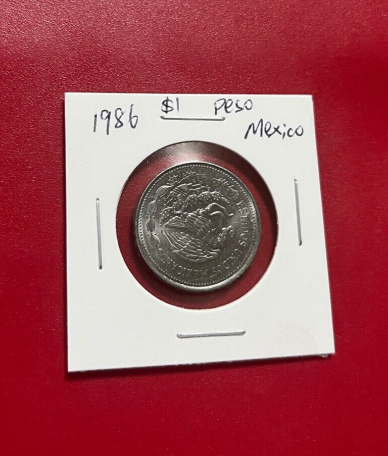 1986 $1 PESO MEXICO COIN - NICE WORLD COIN !!!