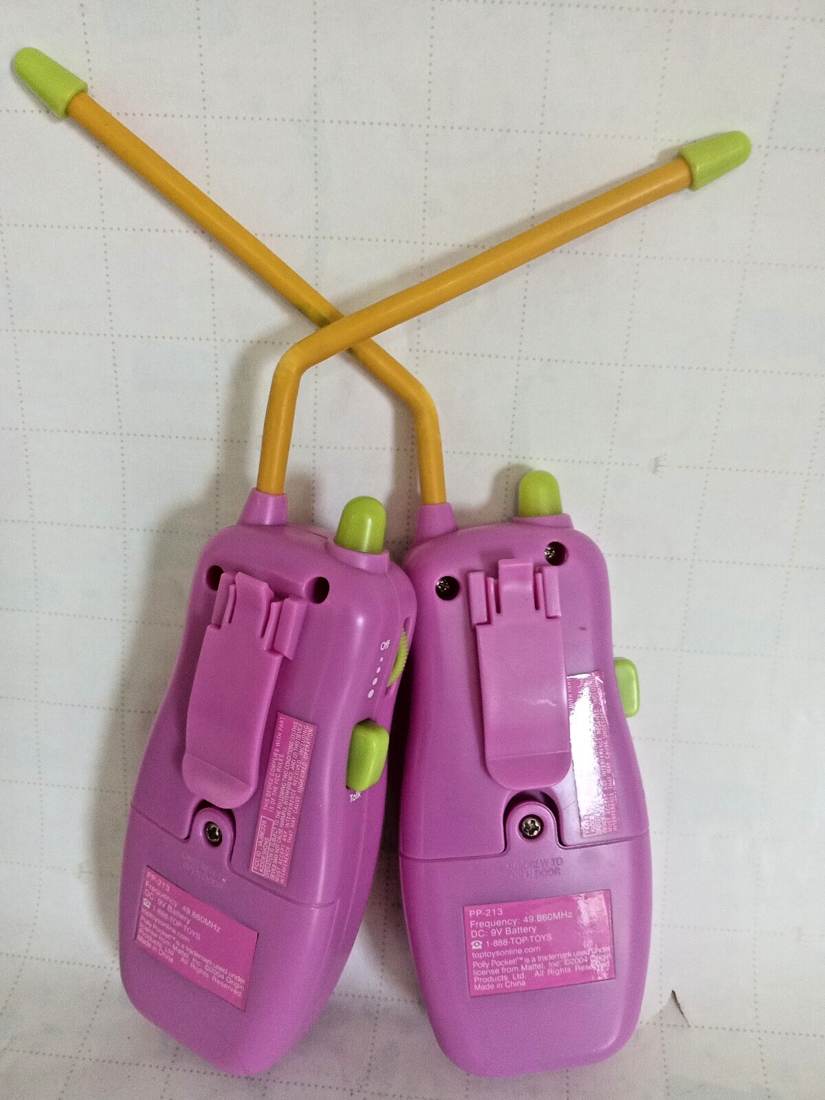 Polly Pocket Walkie Talkies 2004 Top Toys Morse Code Button EUC Everything Works
