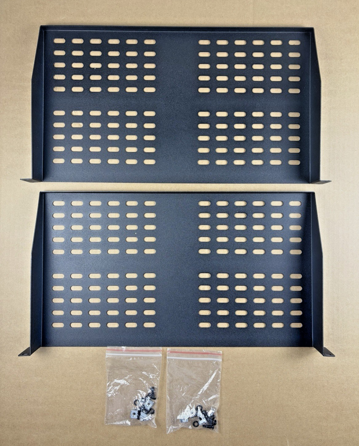 2Pcs 1U Server Rack Shelf  Vented Shelves for Good Air Circulation 17.6''x10''