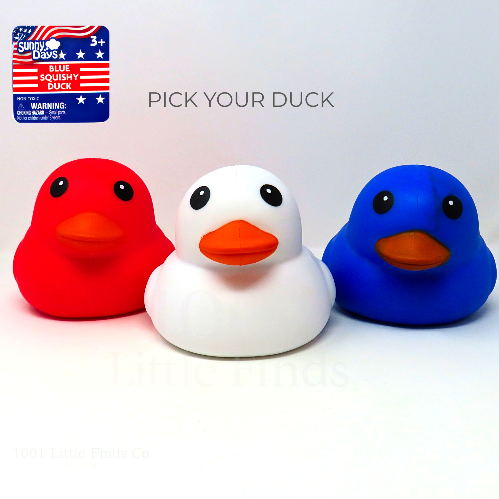 Sunny Days Red White Blue Squishy Duck Stress Relief Fidget Toy You Choose Color