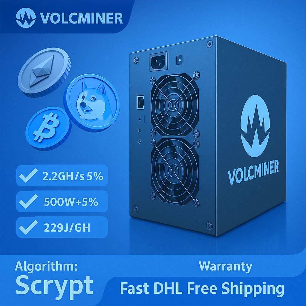 New Stock VolcMiner D1 Mini LTC & Doge Coin Miner 2.2Gh/s 500W Ship Express