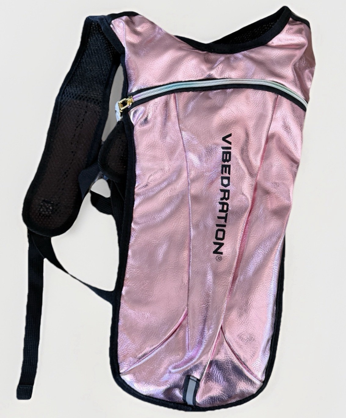 NWOT Vibedration Pink Metallic Hydration Backpack Festival Rave Water Pack NEW