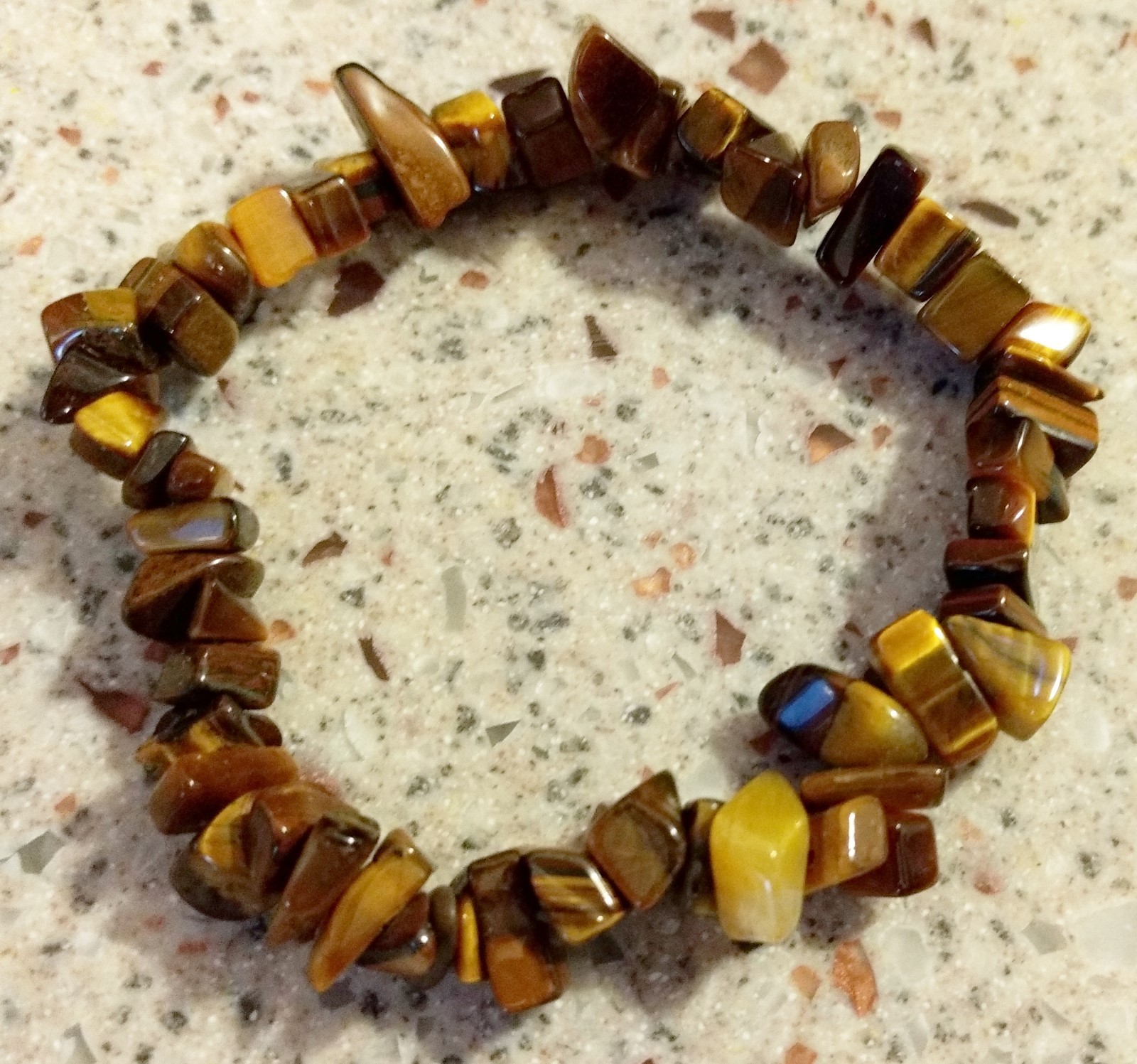 8" Handmade Artisan Tiger Eye Stretchable Bracelet For 2-3" Wrist It's Beautiful