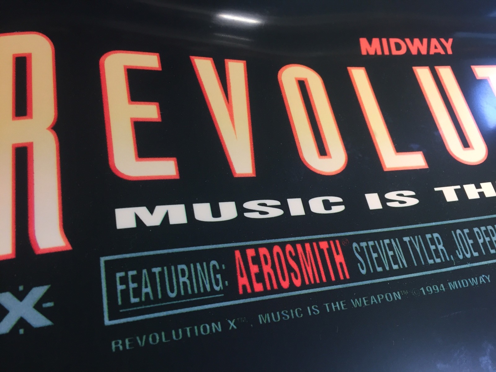 Revolution X 3 Gun Arcade Marquee 30" x 8.125"