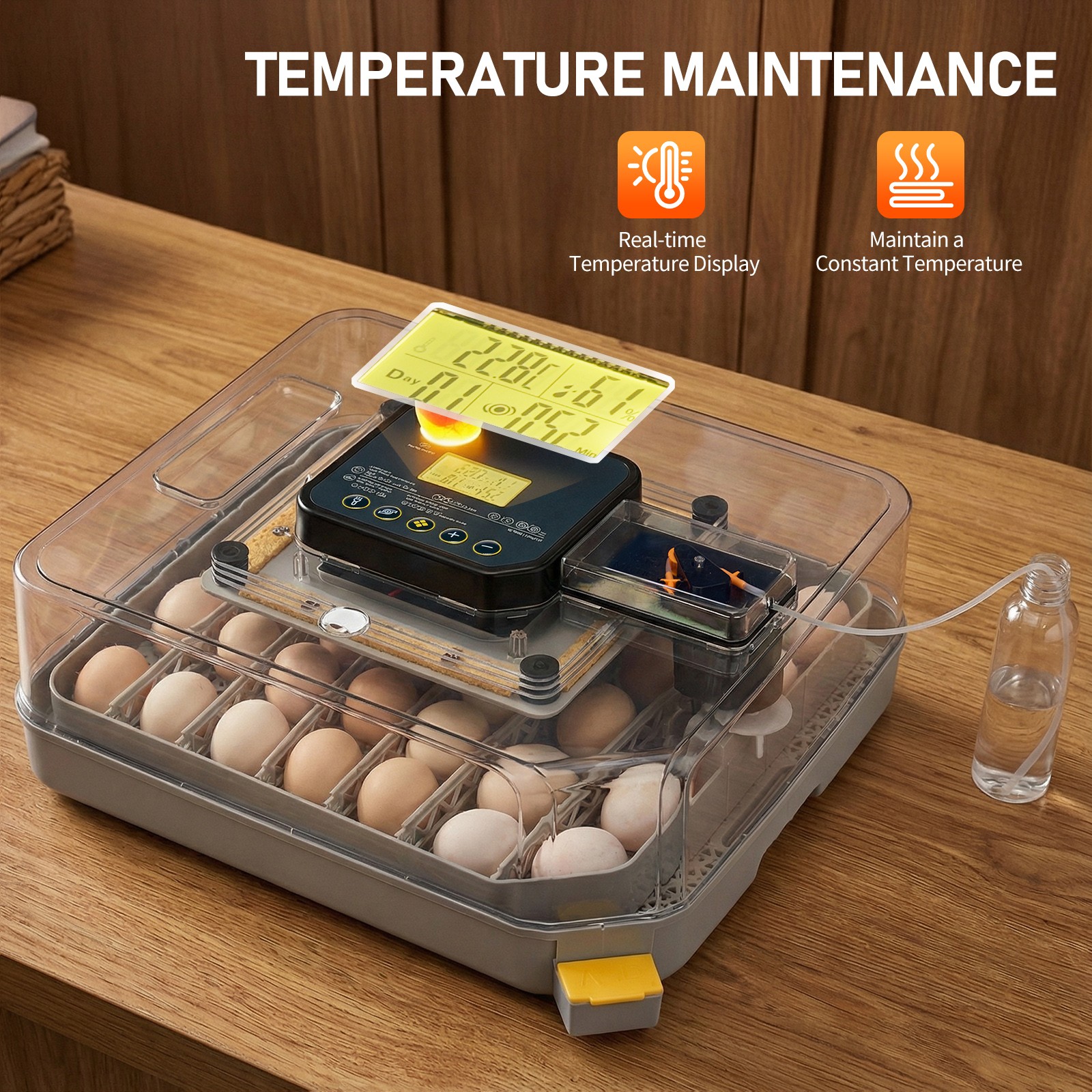 Digital Incubator for Hatching 48 Eggs, Egg Incubator with Automatic Egg Turning