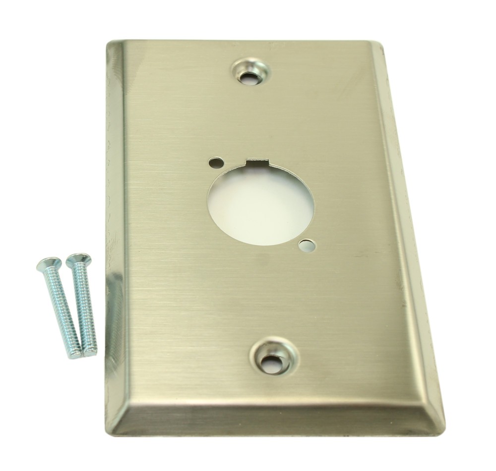 Wallplate: 1 Gang / 1 Hole D-Series/Neutrik Connector Plate  Stainless
