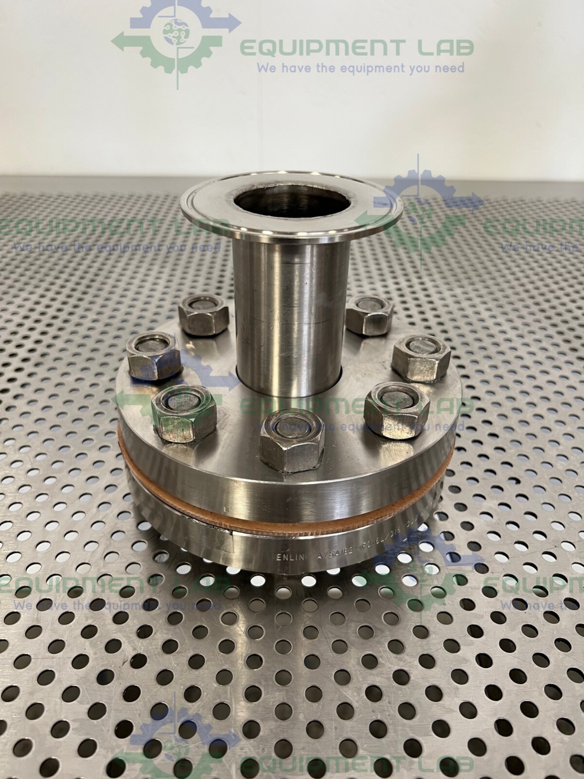 Enlin A/SA182 Stainless Steel F316L/316 6" Flange to 1" Sanitary Fitting Adapter