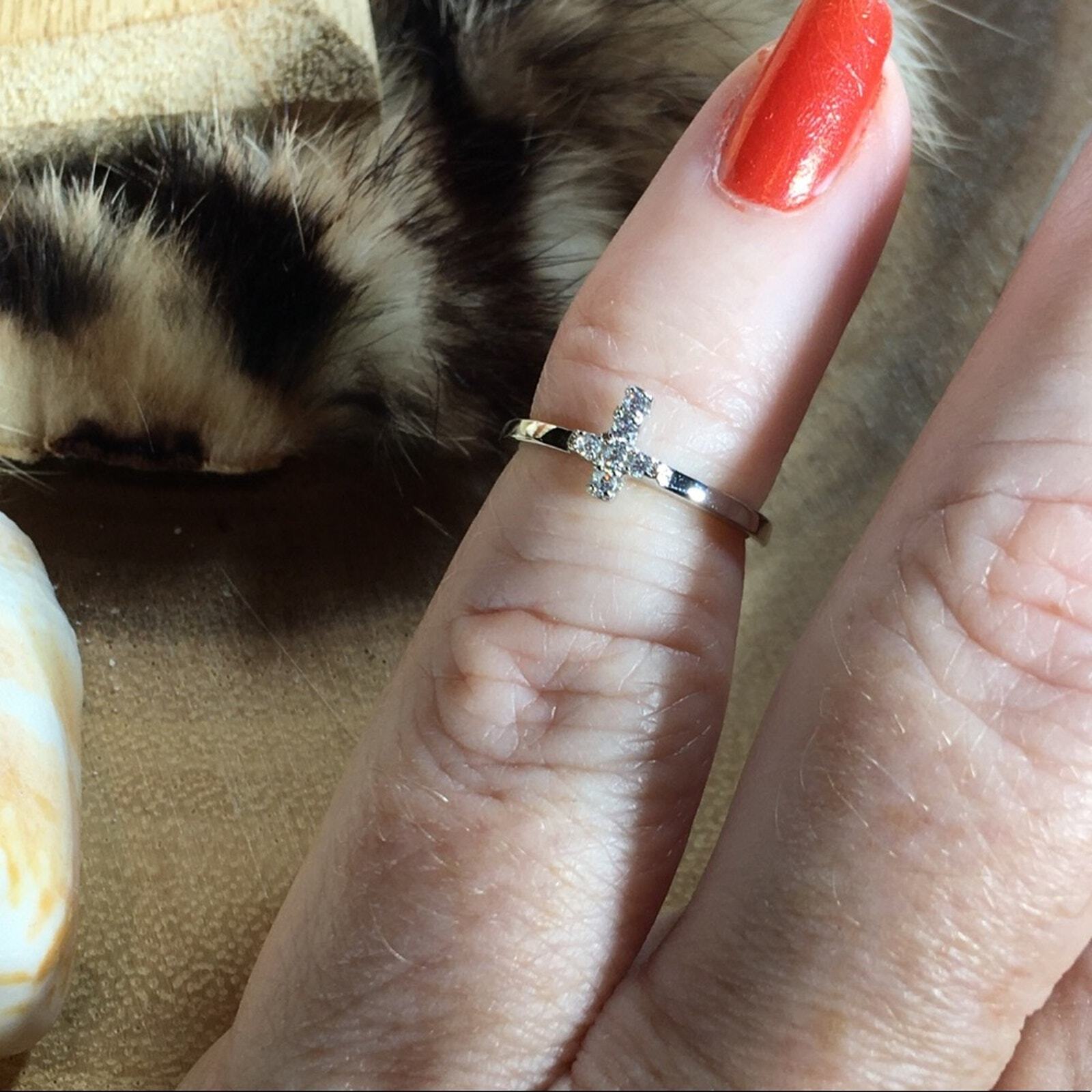 Cross CZ Sterling Silver Toe Ring