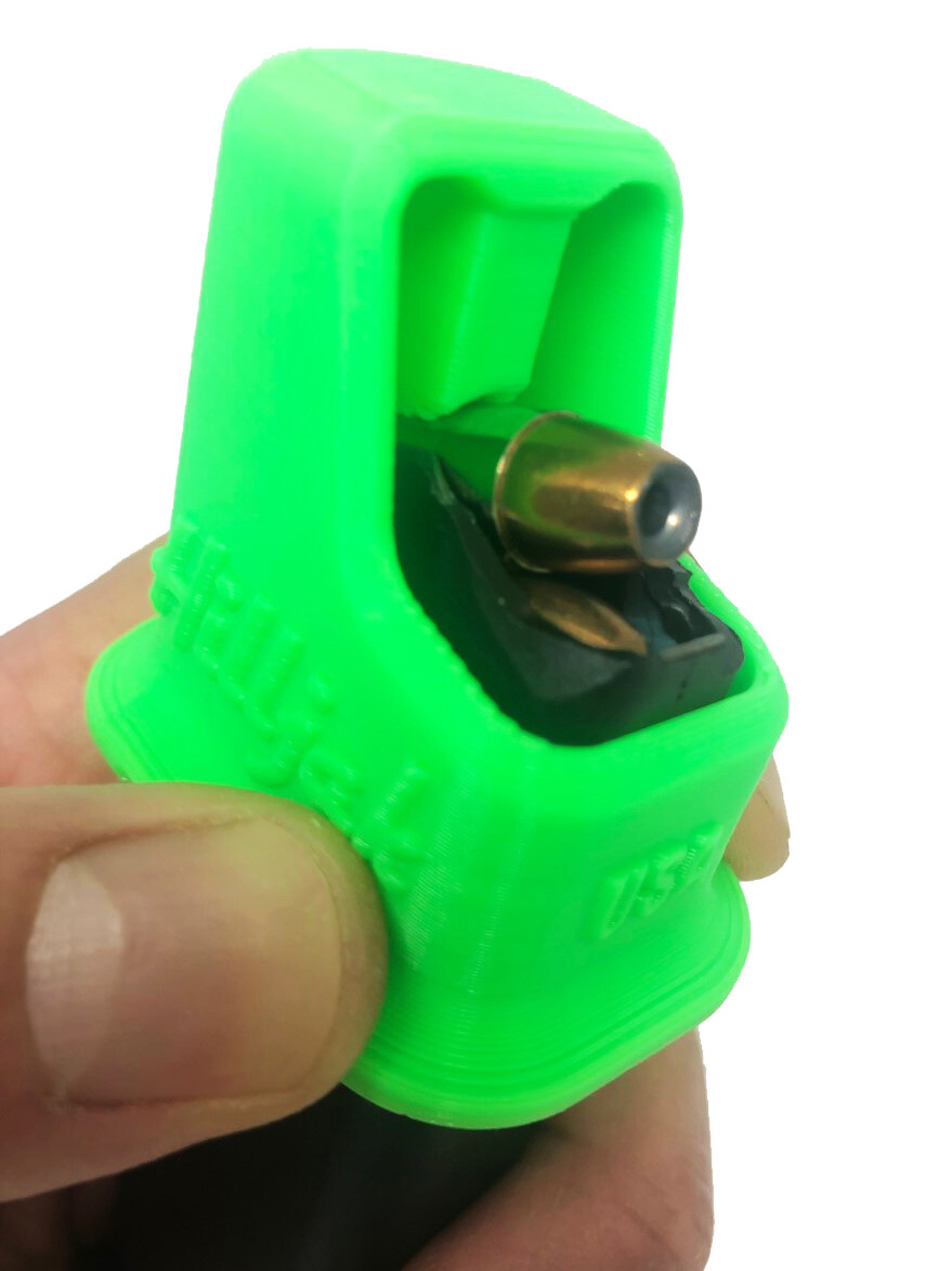 Glock 43X 48 Magazine Loader Speed Loader Hilljak Quickie Loader QL9GX NeonGreen