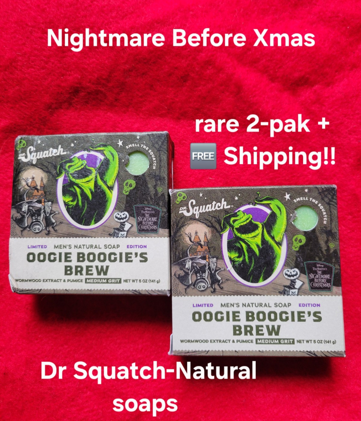 NEW SCENT!! 2 PACK Dr Squatch Oogie Boogie's Brew Limited Edition Bar Disney bar