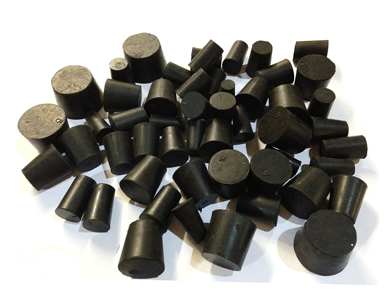 ™ RSTPK4 Premium Laboratory Black Rubber Stoppers 2 Hole | Good to Seal Bottl...
