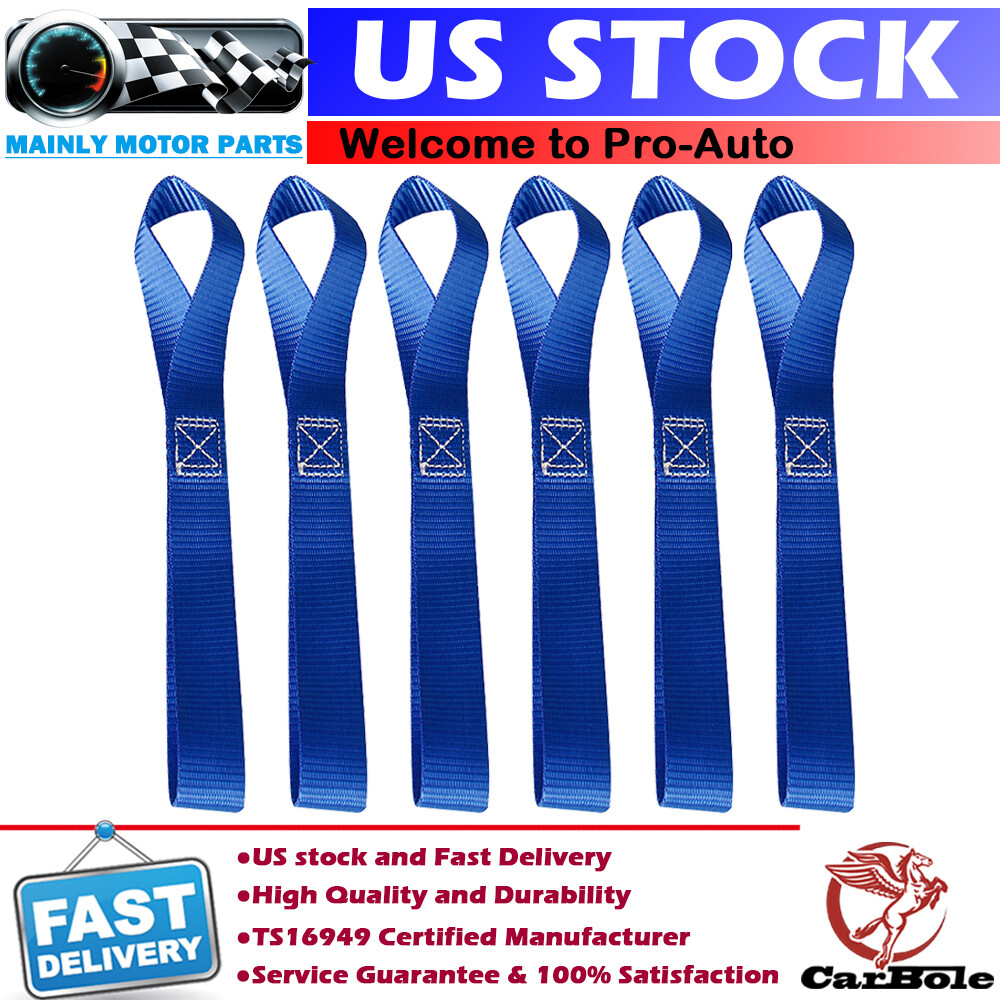 6PCS Soft Loop Heavy Duty Tie Down Lashing Straps for Trailer Motorcycle ATV UTV
