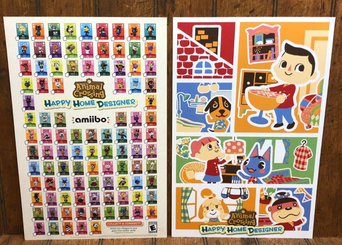 Animal Crossing Happy Home Designer 2015 Nintendo 3Ds 2-Sided Promo Poster