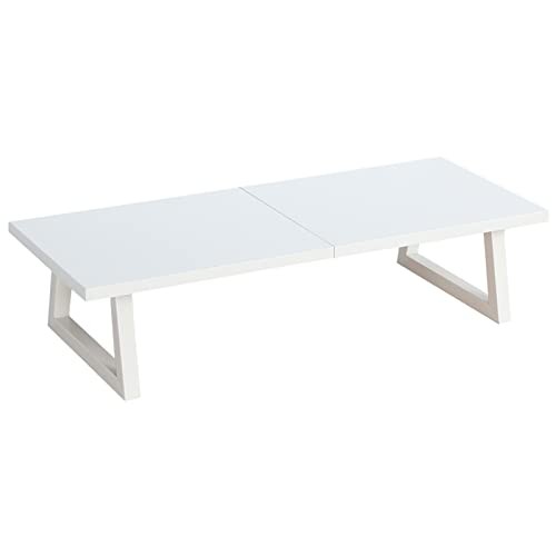 Monitor Stand Riser Wood & Steel Computer Monitor Stand with 24 inch White