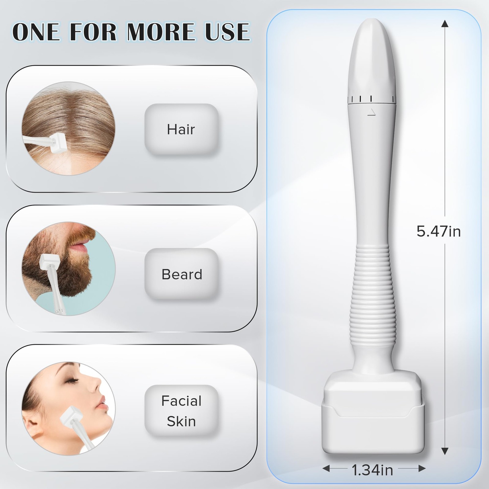 Microneedling Derma Roller 0.25mm for Home Use - 140 Titanium Needles