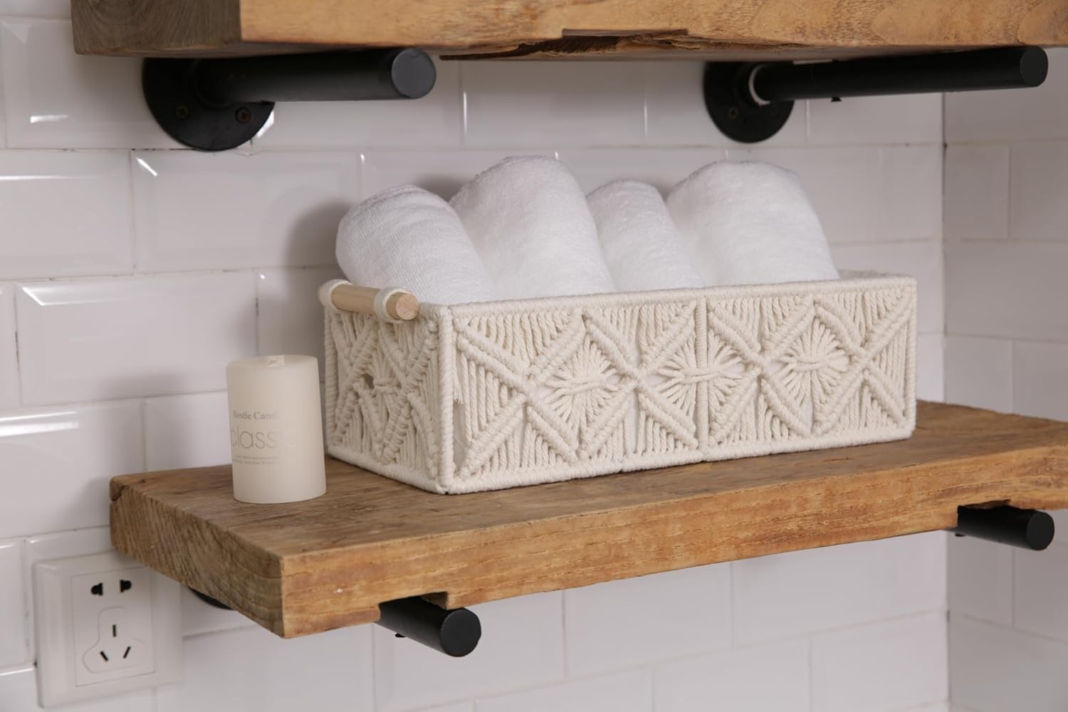 Macrame Storage Baskets Boho Decor Style Woven Storage Boxes Home Organization