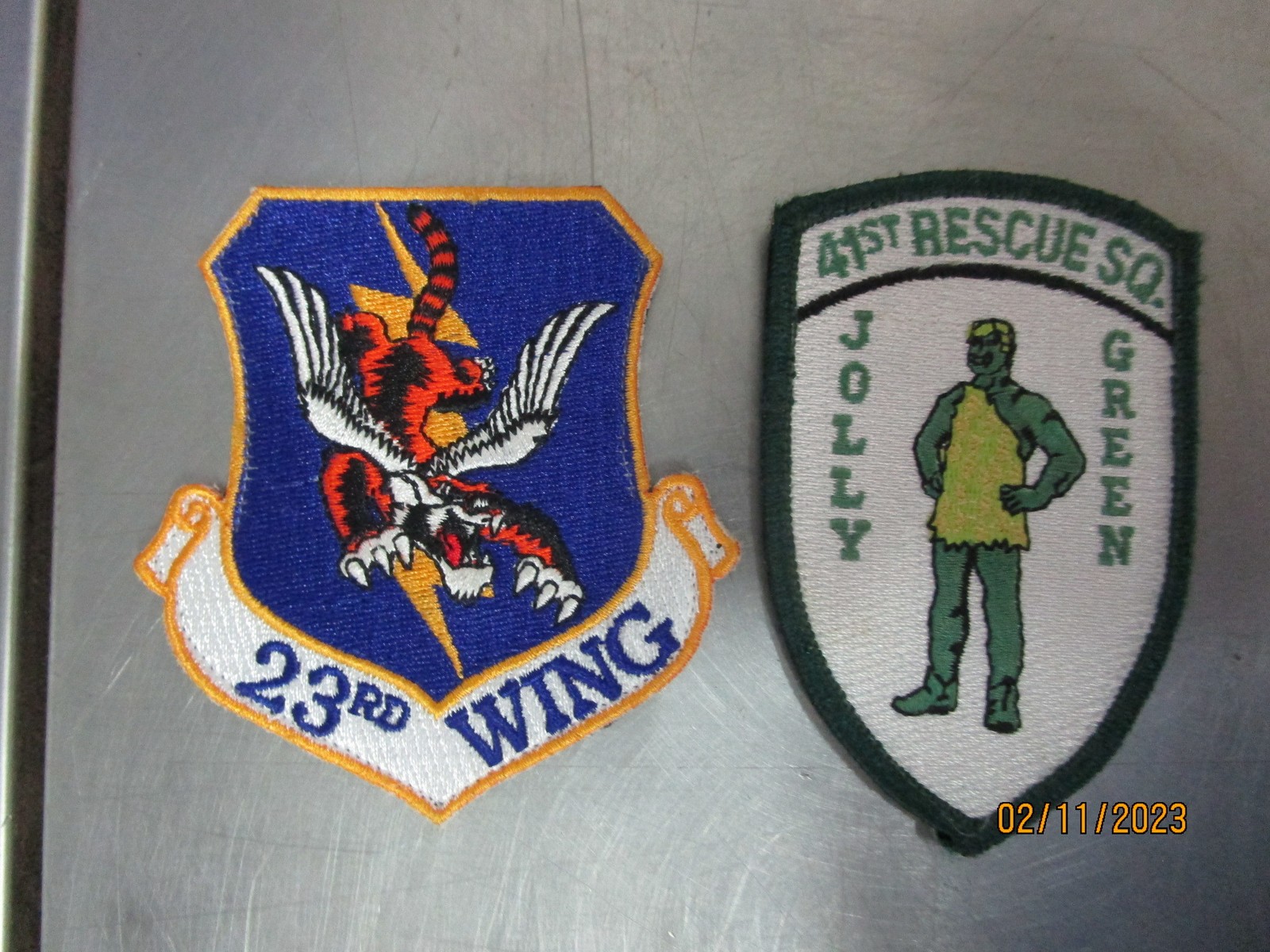 2 Airforce Patches w Hook & Loop 23rd Wing & 41st Rescue Co