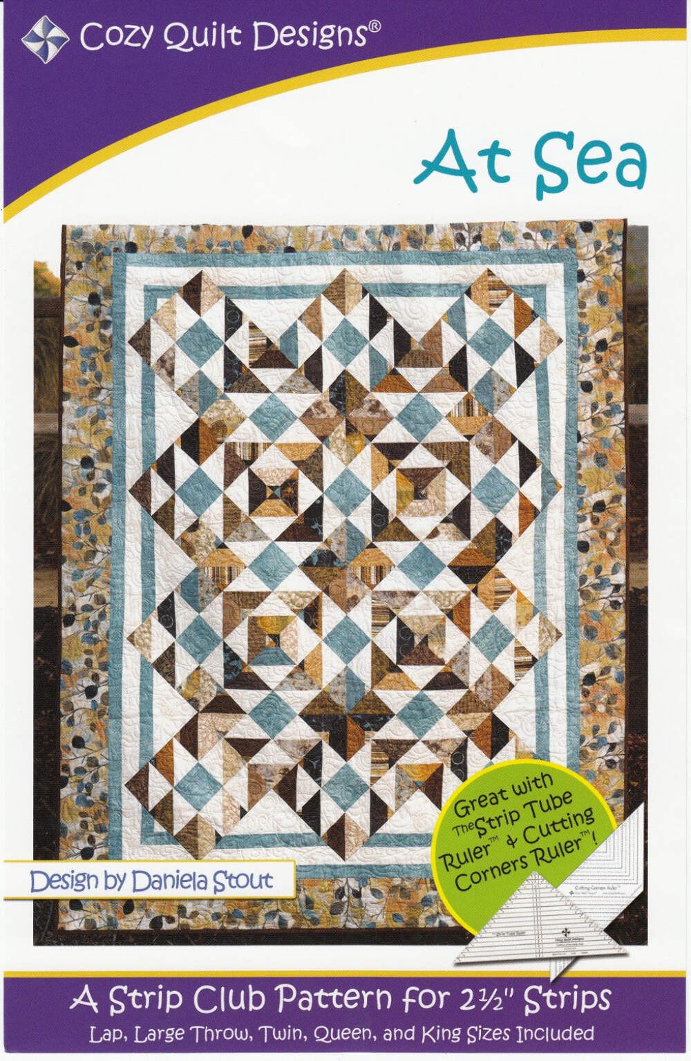 At Sea: A Strip Pattern for 2 1/2" Strips by Cozy Quilt Designs # CQD01086