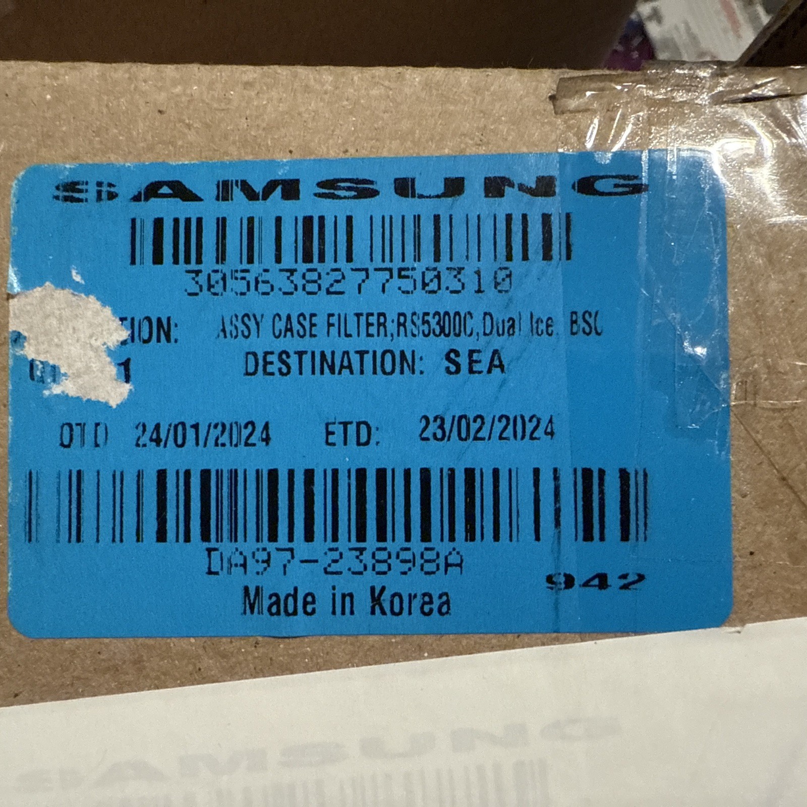 Samsung, Ass’y Case Filter, DA97-23898A,OEM, New!