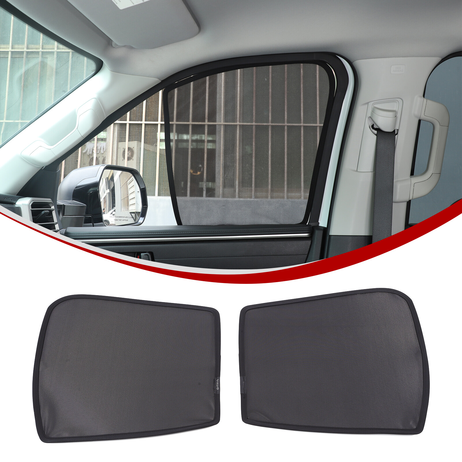 Fits 2022-2026 Toyota Tundra Front Side Window Sun Shade Privacy Blind 2pcs/set